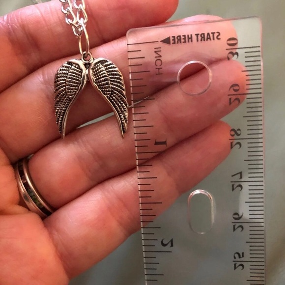 ANGEL WING PENDANT ON HANDMADE NECKLACE - Picture 2 of 3